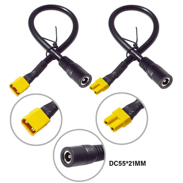 XT30 han til DC5521 hun strømkabel til Fatshark Skyzone videobriller 25cm - XT30 males
