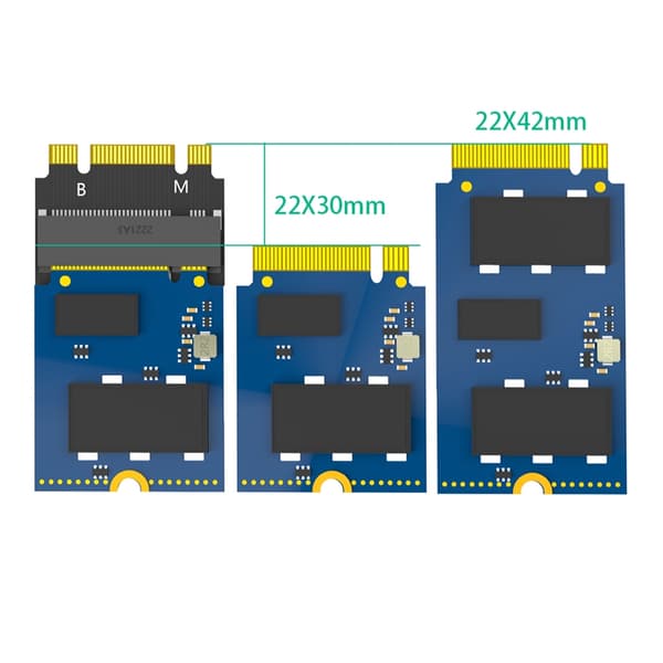 M.2 2230 - 2242 -jatkoadapteri B+M-avain NVME M-avain 2230 - 2242