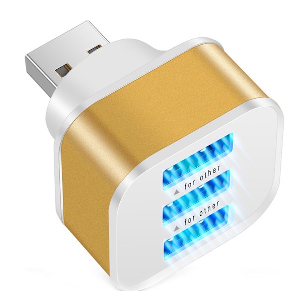 Ny USB 2.0 Dock Extender 3-port Utökad USB Splitter Hub Mini Laddare Black