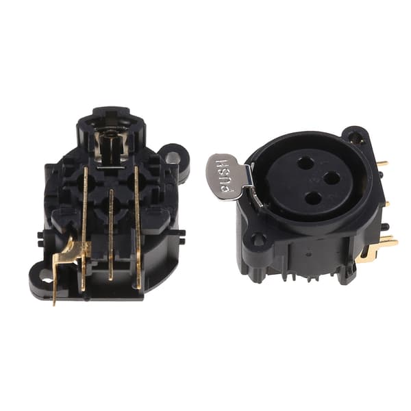 2 stk. 3-polet XLR hun Jack Panel Mount Chassis Socket Connector til mikrofon guitar