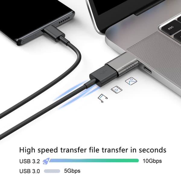 2 stk. USB C til USB-adapter til telefon OTG-adapter til rejser og daglig brug Space gray USB up