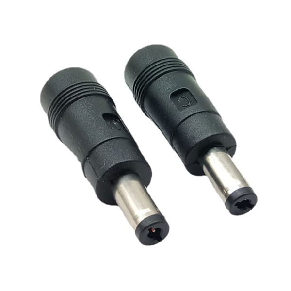 4.0x1.7mm Hun til Rund Hoved DC5.5x2.1 Han Socket Connector Adapter Sort 5.5X2.1