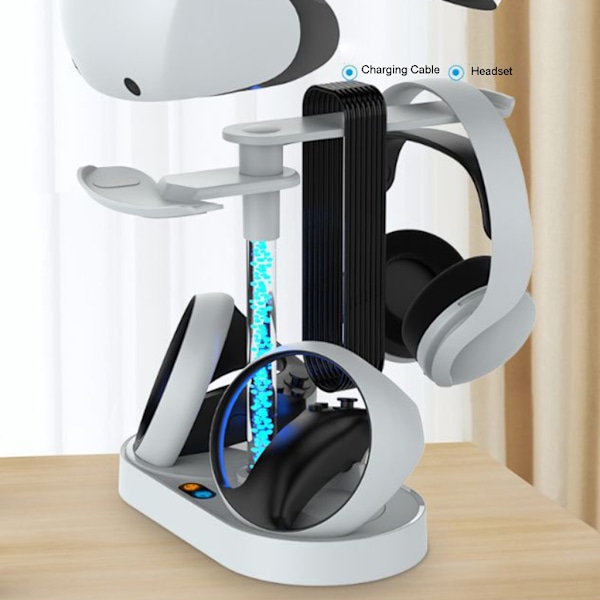 Förbättrad VR-kontroll Magnetic Laddningsdockningsställ Headsetförvaring för PSVR2 Headset Laddningsställ