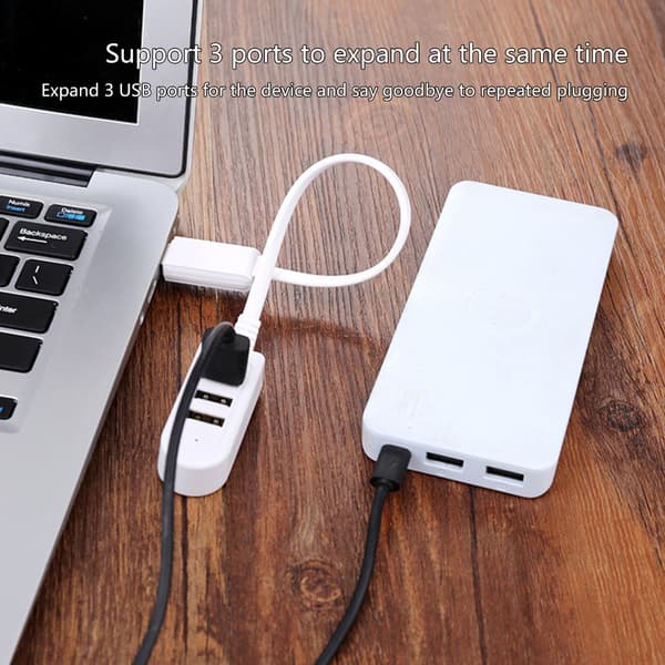 3-ports USB Hub Splitter Extender USB Adapter Højhastigheds Splitter Notebook One-to-Three Extender Hub til Desktop Laptop 1.2m