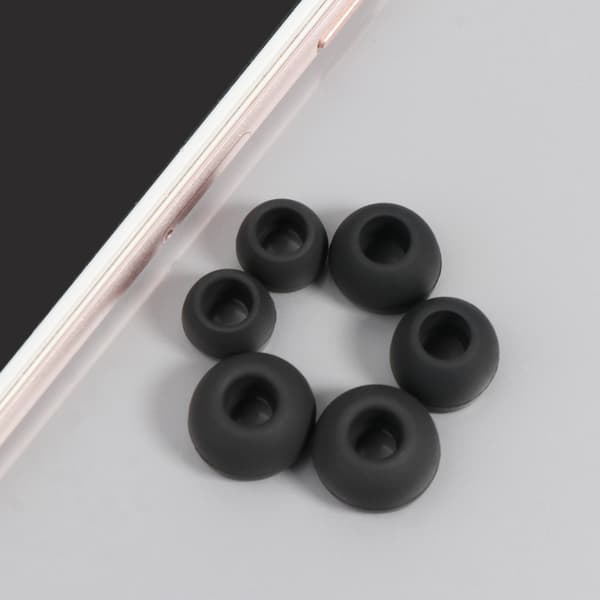 12 st Silikon Öronproppar S/M/L Storlekar Hörlurar Mjukt Gummi Flexibla Öronproppar Black