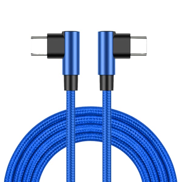 Snabb USB C-kabel 60W Power Delivery Vinklade ändar för enkel anslutning Black 3m