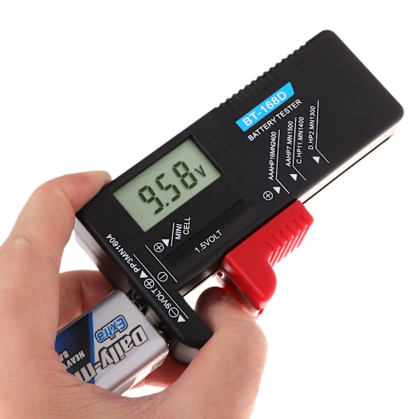 BT-168D Batteritestare Voltmätare för Små Batterier Knappcell 9V 1.5V AA