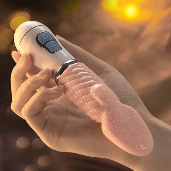Klitorisstimulerande Vibrator Tunglickande Uppvärmningsleksak med 12 Vibrationslägen & Uppvärmningsfunktion för Kvinnlig Njutning null - Rechargeable 