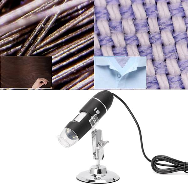 1600X USB Digital Mikroskopkamera Endoskop 8 LED Förstoringsglas med Stativ