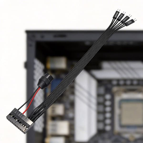 Intelligente 20Pin computerkabinet frontpanelstik til bundkortbrug 20cm