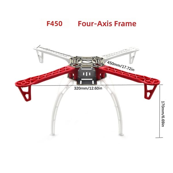 Nem at samle 450 mm fire-akset drone-ramme med fremragende stabilitet null - C