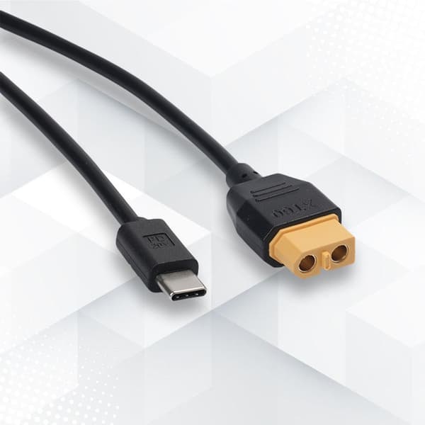 USB C til XT60 Adapterkabel 100W 20V/5A til Solceller og FPV-skærme