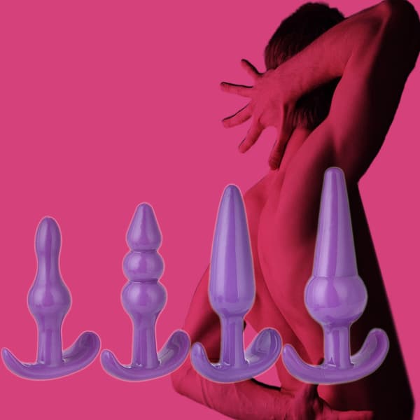 4 stk/sett Anusdilatasjon Buttplugg Buttplugg Prostatastimuleringsmassasjeapparat Black