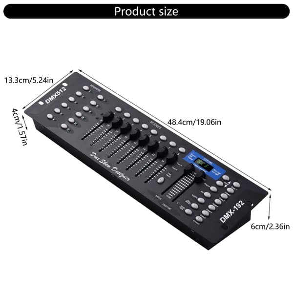 DMXs Controller Konsoller 192 Kanal DMX512 Konsoller til Scenelys og Moving Head Lys med LED Display