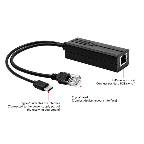 Høyhastighets Dataoverføring USB C POE Splitter For Forbedret Enhetsytelse null - 100M 5V2.4A
