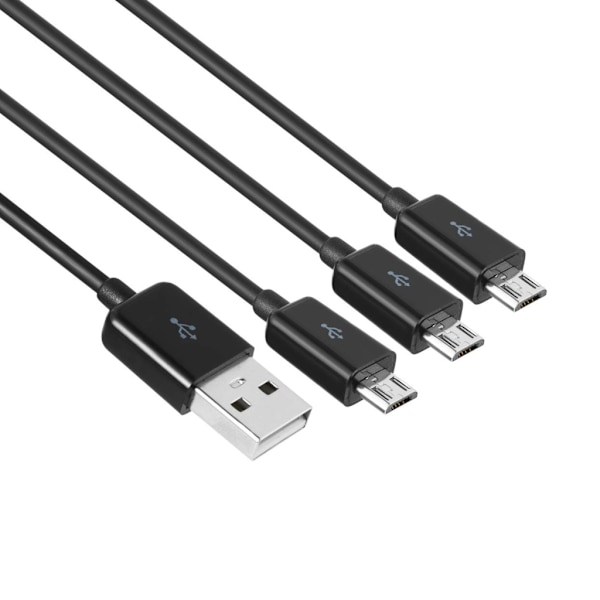 Micro USB Splitter Kabel Data Synk Adapter Kabel Split Micro USB Anslutning White