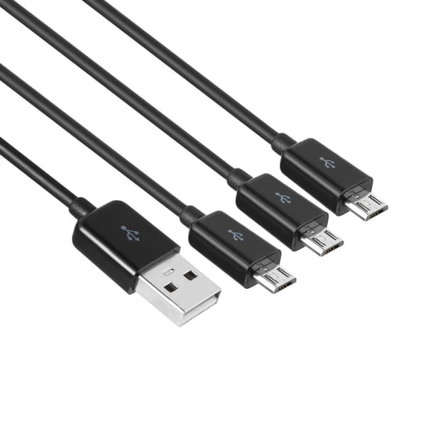 Micro USB Splitterkabel Data Sync Adapterkabel Split Micro USB-forbindelse White