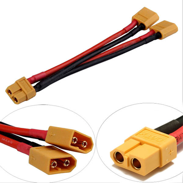 XT60 Parallel Batteristikforbindelseskabel Dobbelt Forlænger Y-splitter Han til Hun null - 2P