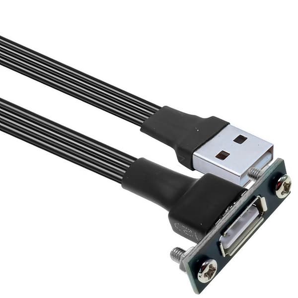 Rettvinklet/rett USB 2.0 skjøtekabel panelmontering for plassbesparende oppsett 3m - ST