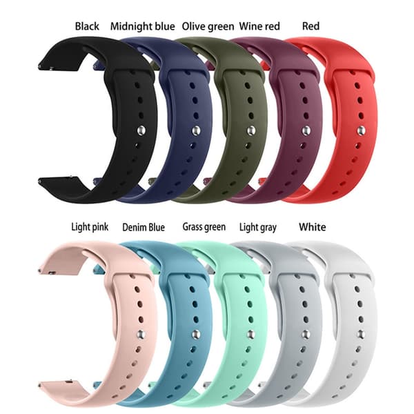 Urremme Silikone Quick Release Blød Gummi Erstatningsurremme 20/22mm 20MM Midnight blue