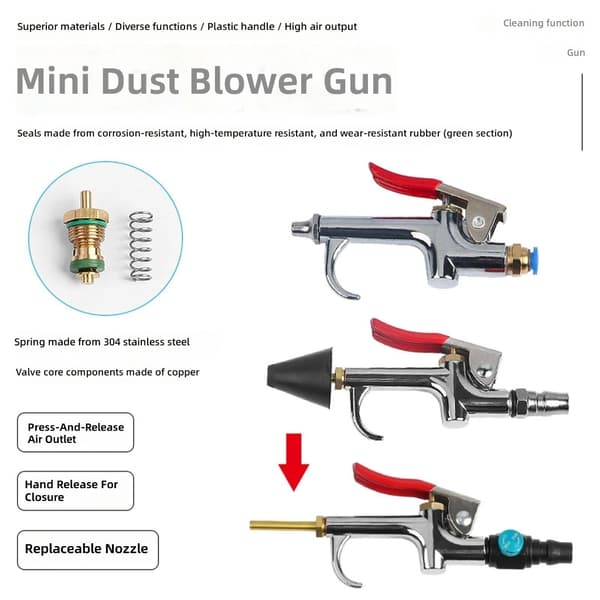 Ergonomisk luftblæser med koncentrerede luftstrømme til instrumentrengøring null - Tapered 10mm