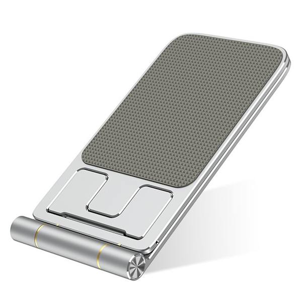 Aluminiumlegering Telefonhållare Stativ Frigör Händerna När Du Lagar Mat Arbetar Spelar Spel Present till Familj Vänner Barn Hopvikbar Black