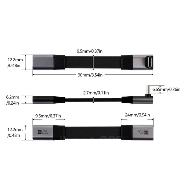USB4 V2.0 Typ C förlängningskabel 80 Gbps dataöverföring 8K videostöd TPE-material null - A
