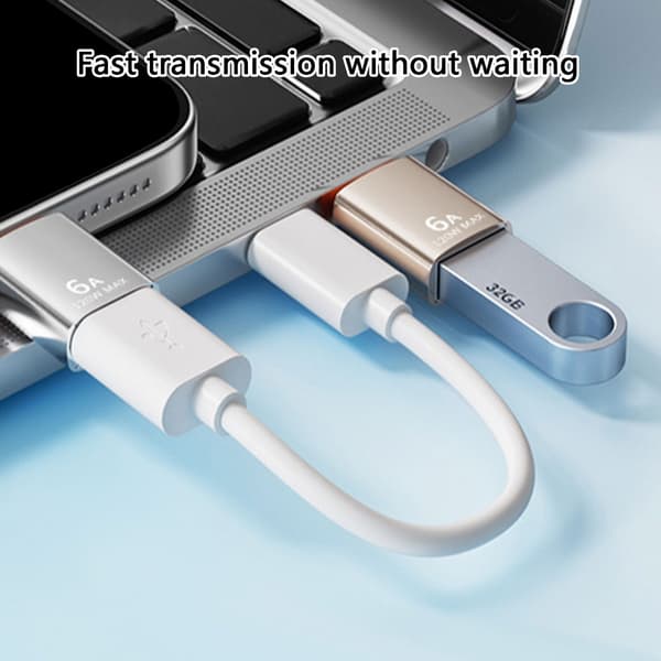 Type C - USB 3.1 -sovitin lataussovitin kätevään latausliitäntään Silver Type C to USB male