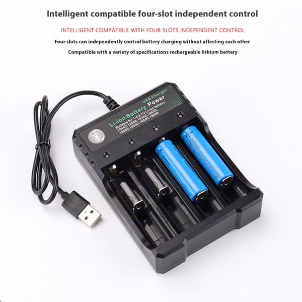 18650 Batteriladeadapter 4-roms batteriladeadapter for oppladbare batterier 10440
