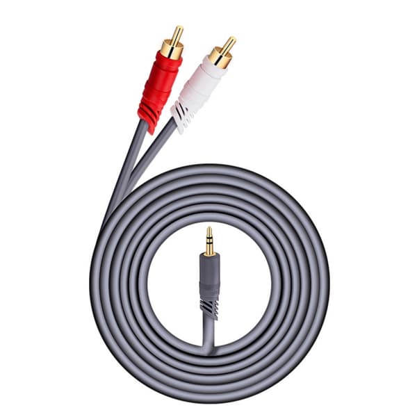 Anti-interferens 3,5 mm til 2RCA lydkabel for klar lydkvalitet til audiofile 10m