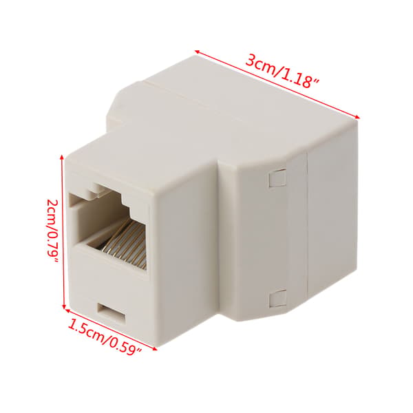 RJ45 CAT5 CAT5E Netværk Ethernet 1 til 2 Konnektor Adapter White