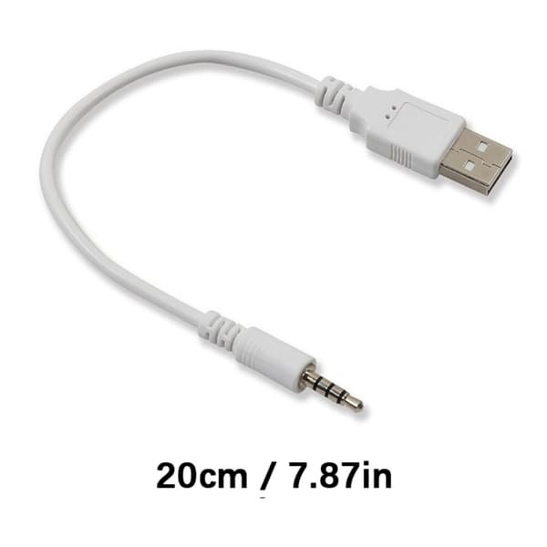 USB til 3,5 mm hann lydkabel med dobbel ladefunksjon, multifunksjonell 20 cm