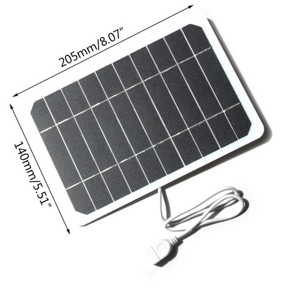 Utendørs 5V bærbar solcelleladerpanel lett solcellepanel med 50 cm kabel