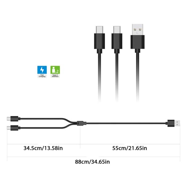 Controller-oplader USB-opladningskabelstation dataoverførselssynkroniseringskabel til VR2