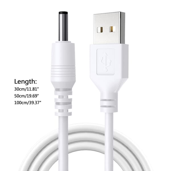 USB A Hann til 3,5 mm x 1,35 mm Hannplugg for DC Strømlader Adapter Konverter Ca 1m