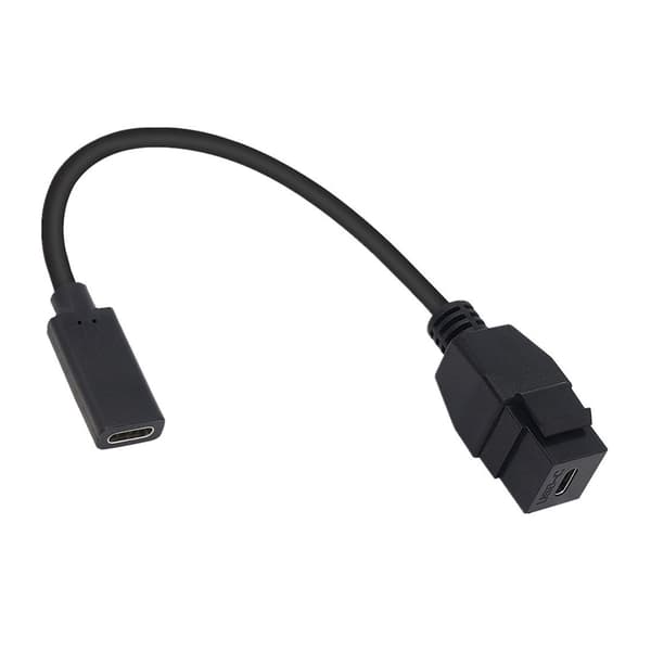 Snabb Laddning USB 3.1 Typ C Keystone Förlängningskabel för Väggkontakter White