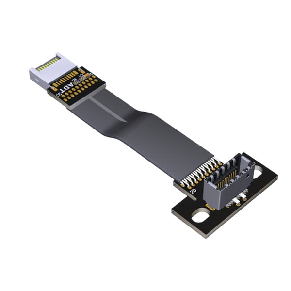 USB 3.2 20Pin Gen 2 Typ E till Typ E förlängningskabel Intern hane till hona kabel med skruvhål för moderkort 20cm