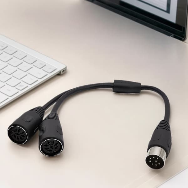 8-pin DIN-splitterkabel 1 hann til 2 hunn-kabel for lydsystemer