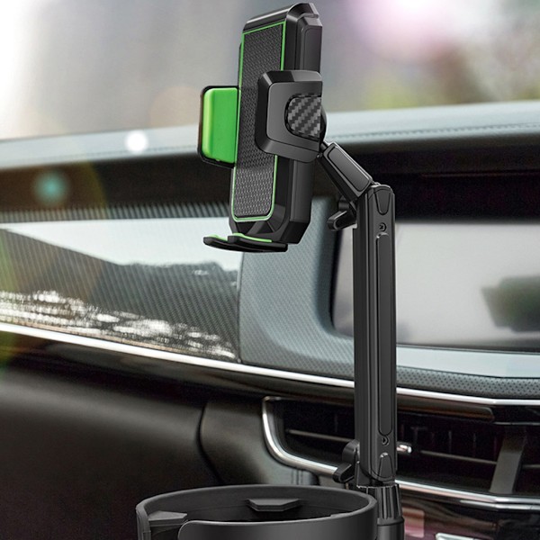 SUV Kaffe Dryck Flaska Fäste Bil Mugghållare Telefonfäste Stativ Justerbar Hylla Black green
