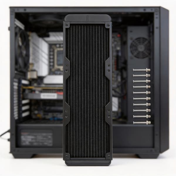 Computer væskekølingsradiator 18-kanals aluminium med gevinddesign