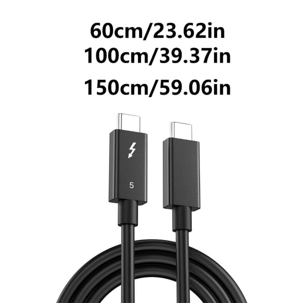 Thunderbolt5 Datakabel 120Gbps Snabb Dataöverföring Stöder 8K 60Hz Dubbelskärm 1m