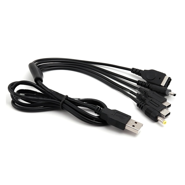 Laddare för NDSL/WiiU/3DS XL 2DS DsiXL för NDS/GBASP/PSP1000 5-i-1 Laddningskabel