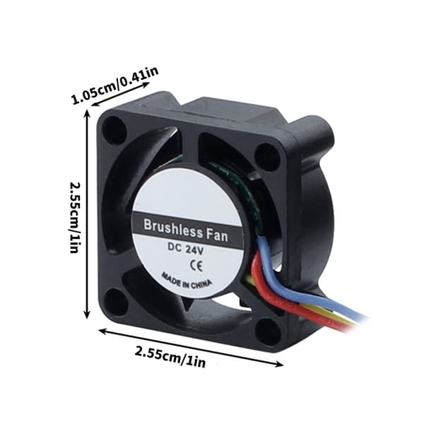 Stille og effektiv 2510 24V køleventilator til U1 3D-printer Hot End Langtidsholdbar