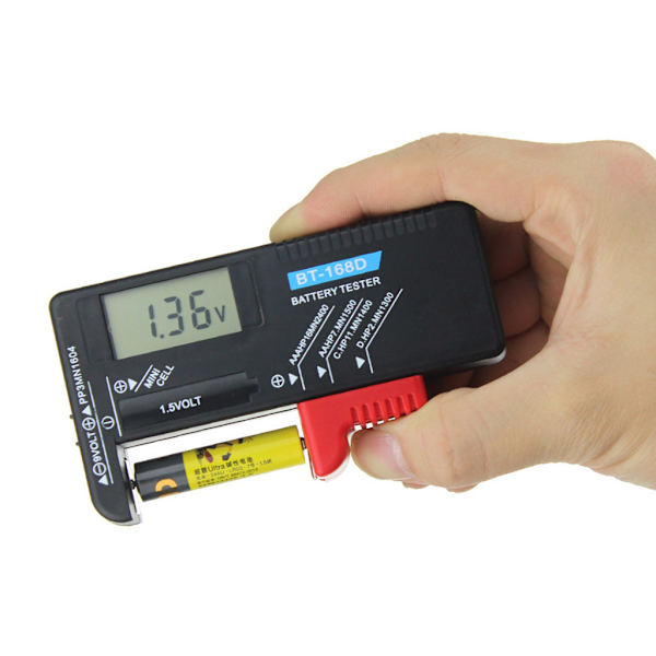 BT-168D Batteritestare Voltmätare för Små Batterier Knappcell 9V 1.5V AA