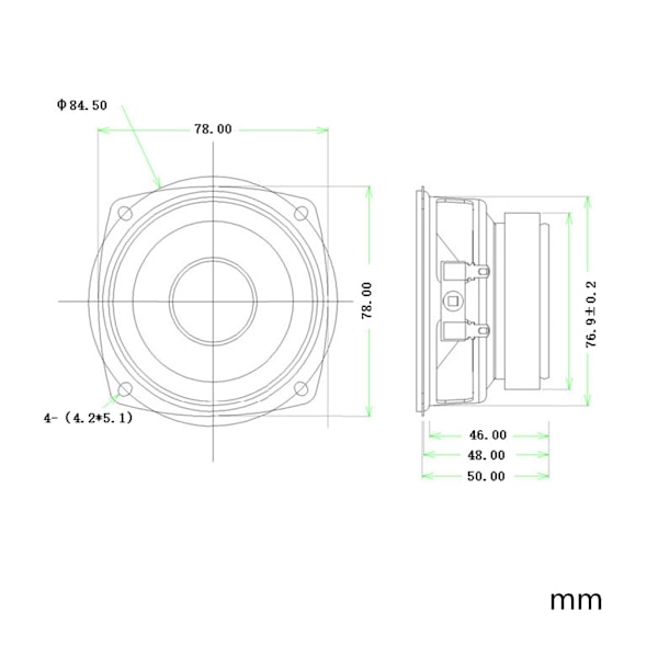 3-tums Högtalare 4 Ohm 20W Högtalare Full-Range Horn