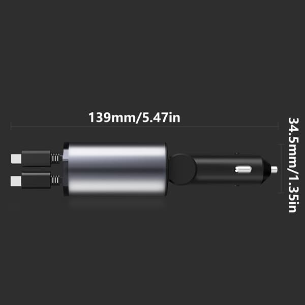 Infällbar billaddare Snabb billaddare PD20W Infällbar kabel USB C