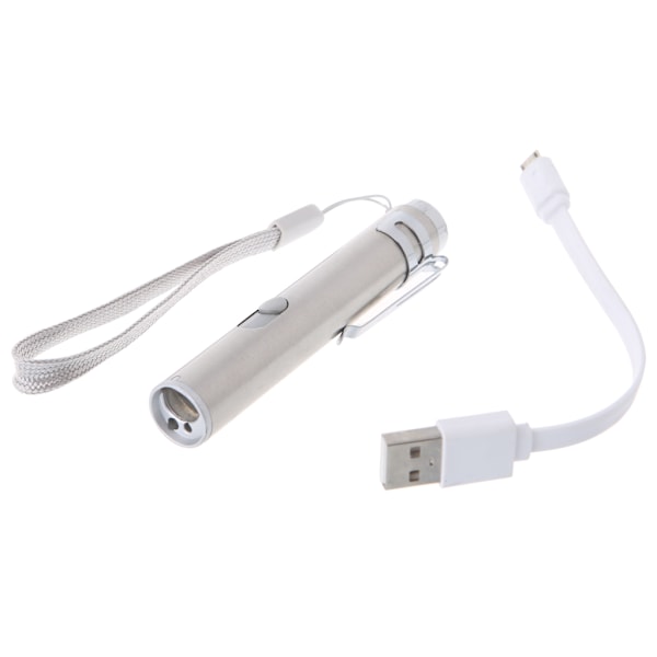 3 i 1 Multifunktionell LED Laserlampa Infraröd USB Uppladdningsbar UV Ficklampspenna
