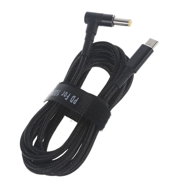 5,5 x 1,7 mm strömladdningskabel 100W PD USB typ C hane ingång till 90 grader