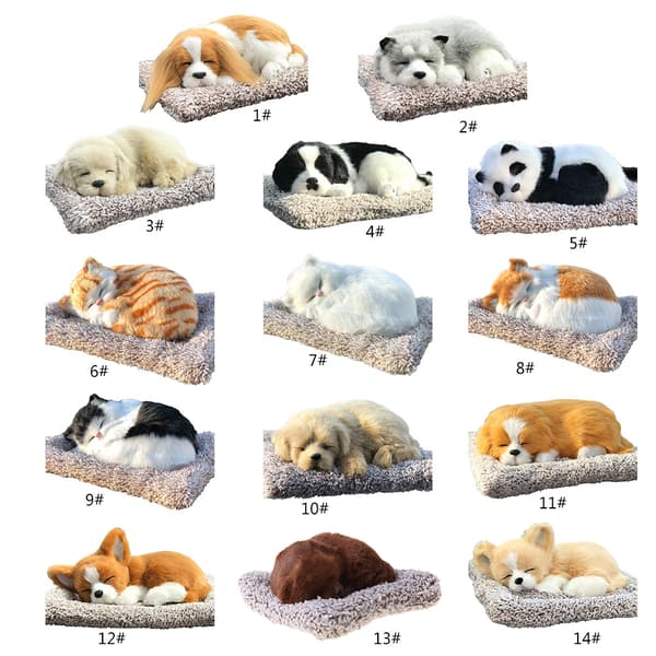 Bildekoration Sovande Hund Leksaker Ornament Dockor för Barn Hem Rum null - 3