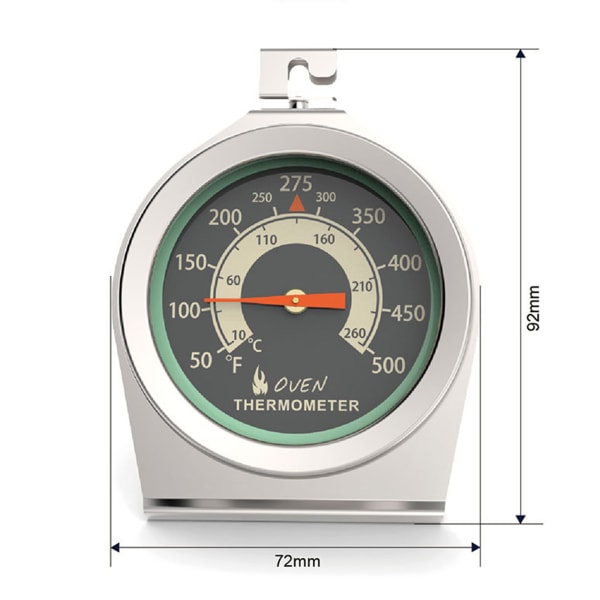 Ugnstermometer 10℃~260℃/150℉～600℉ Ugn Grill Stek Kock Röktermometer Omedelbar avläsning Termometer i rostfritt stål